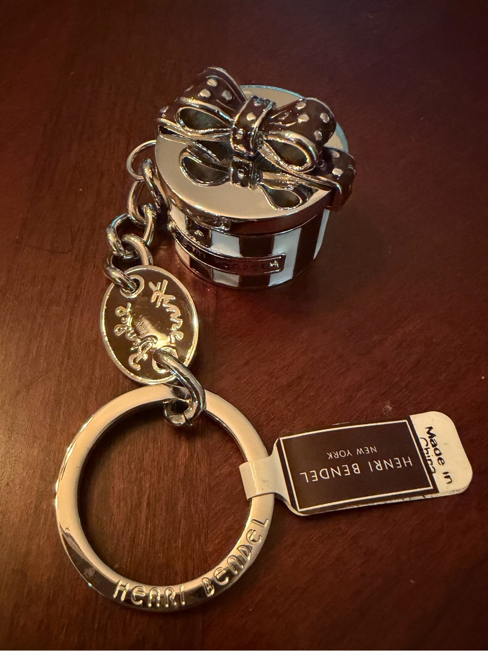 Henri Bendel Large Iconic Hat Keychain Charm Key Fob Pill Box Very Rare NWT